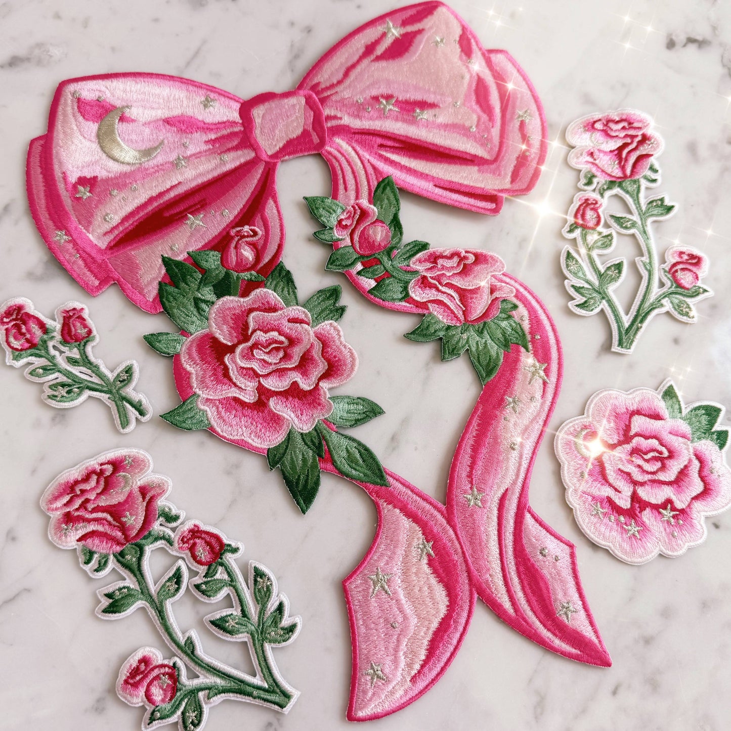 Long Stem Rose Patch, Pink