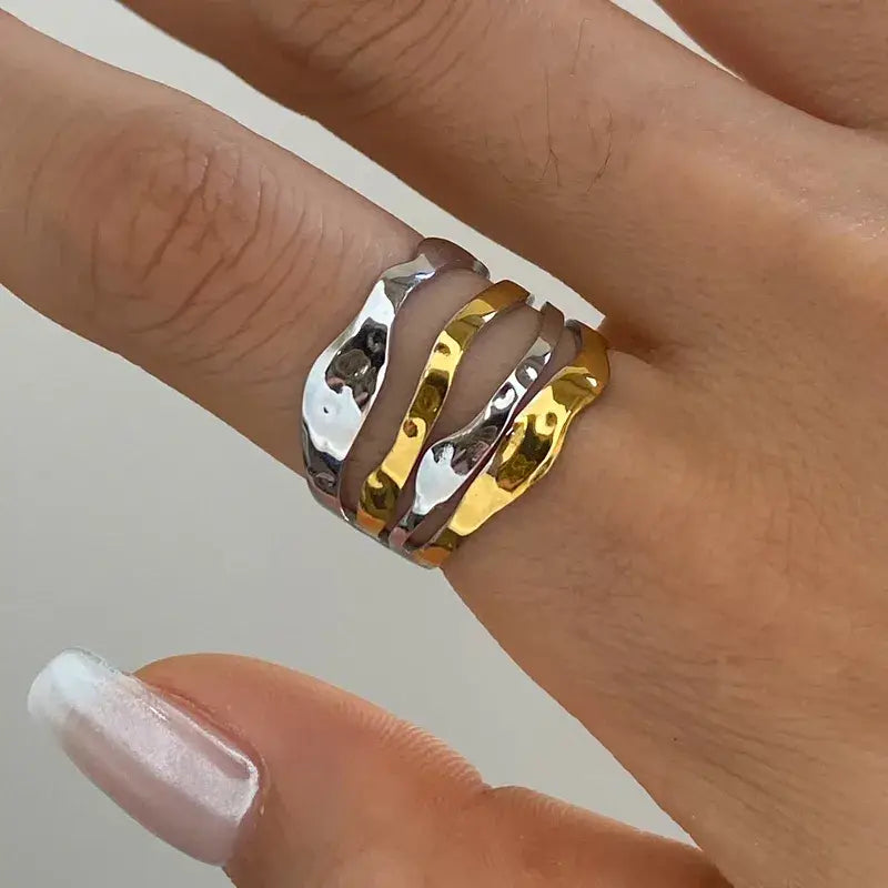 Silver and Gold Stacked Ring