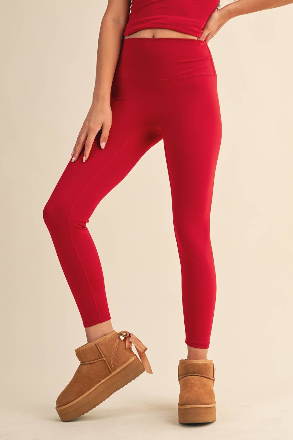 Classic High-Rise Leggings: Cherry