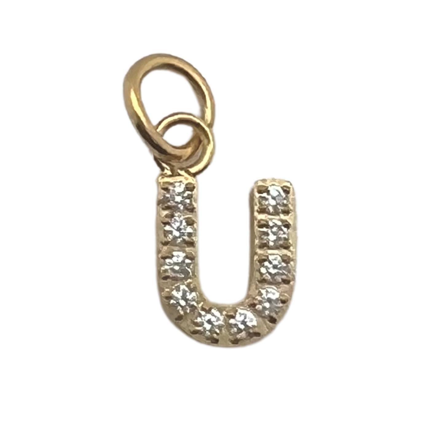 Gold Pavé Initial Letter Charm