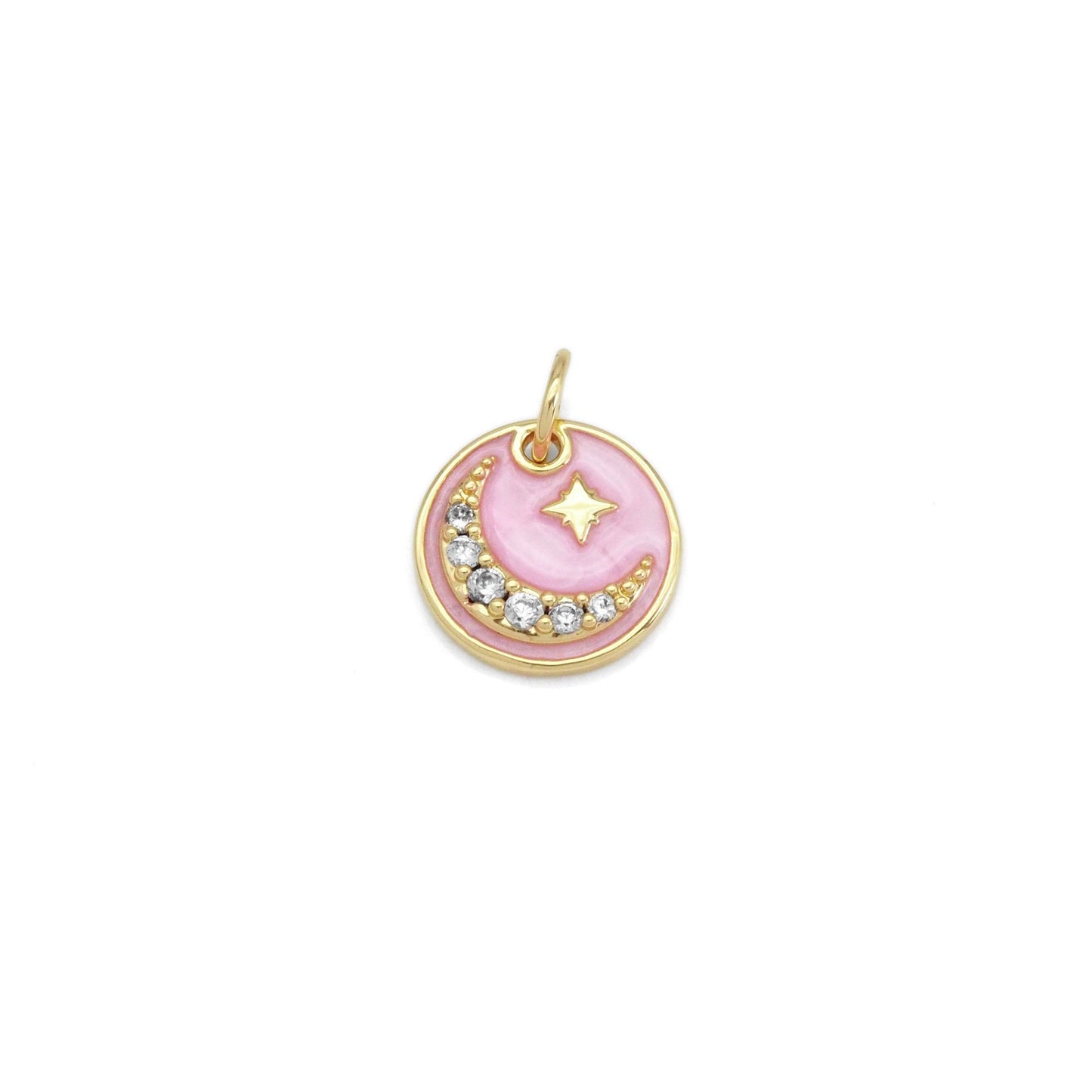 Pink Crescent Moon Charm