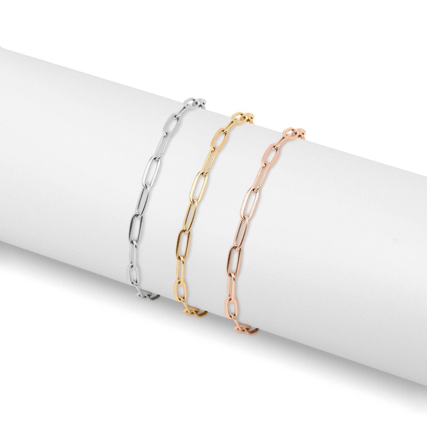Paperclip Charm Anklet: Stainless