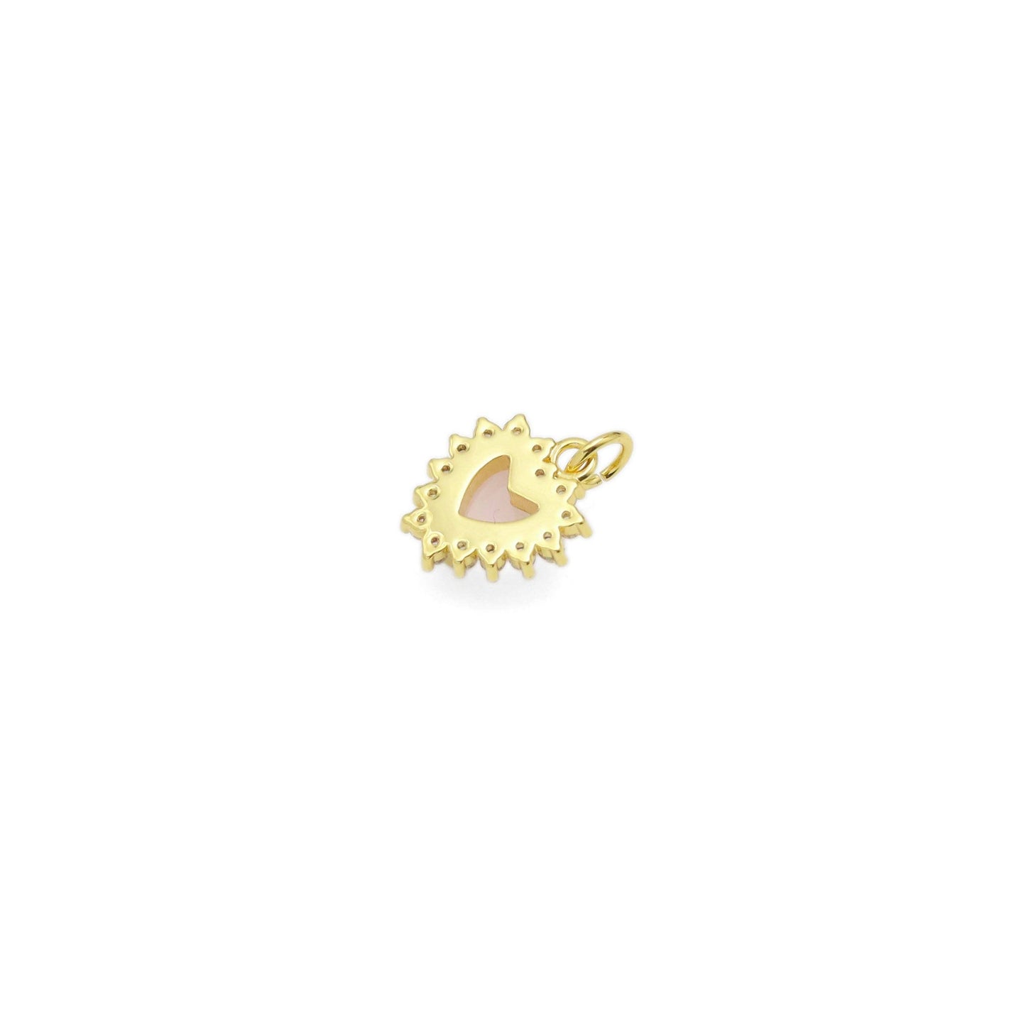 Hot Pink Crystal Heart Charm