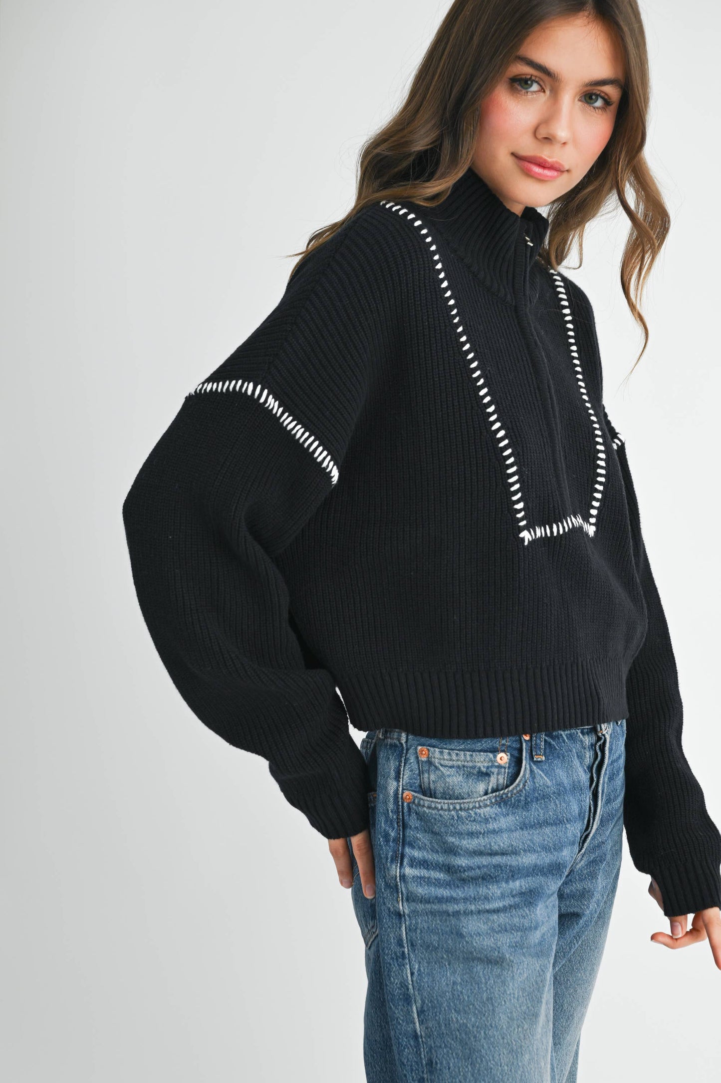 Stitch Quarter-Zip Sweater