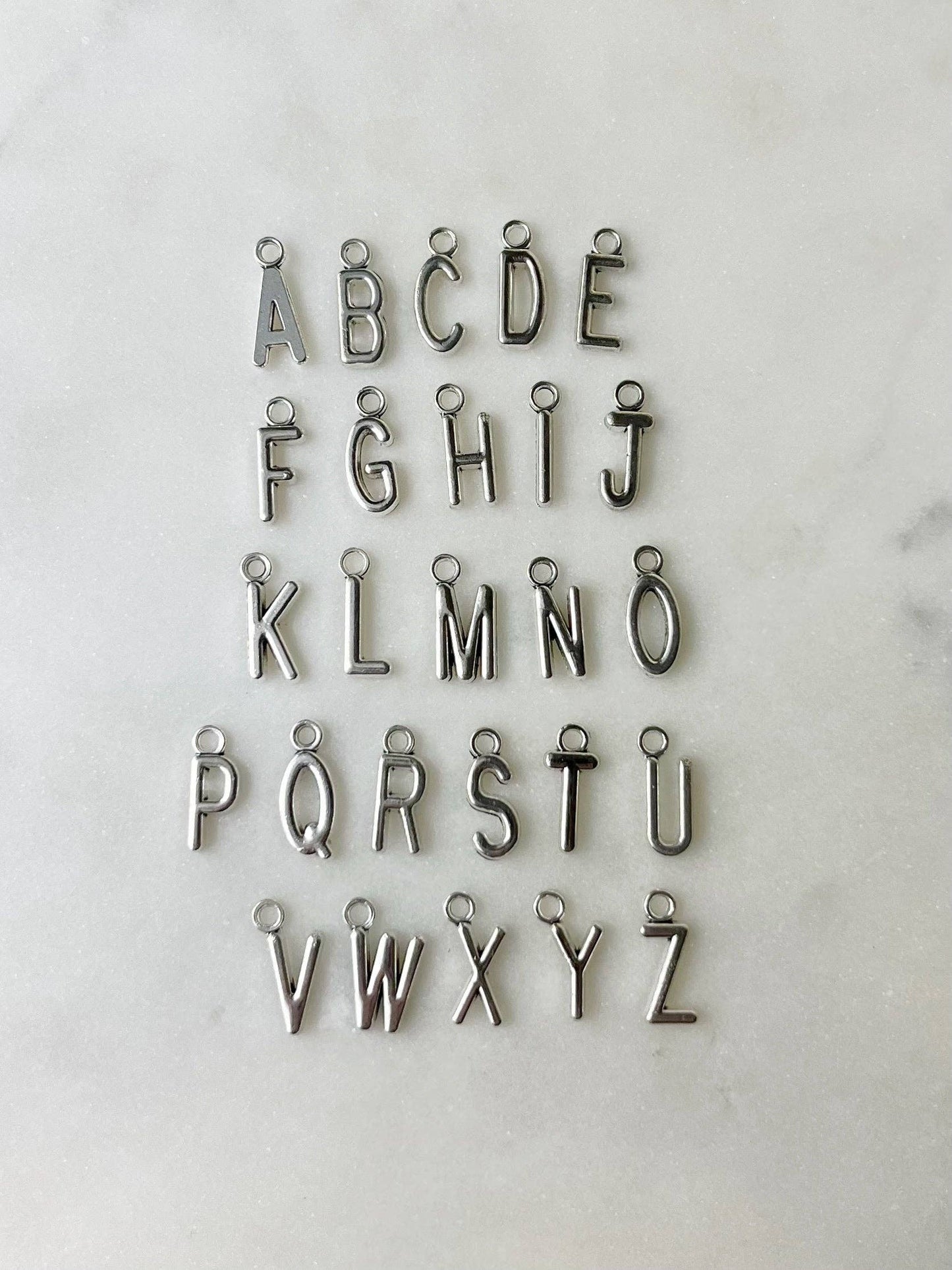 Silver Initial Letter Charm