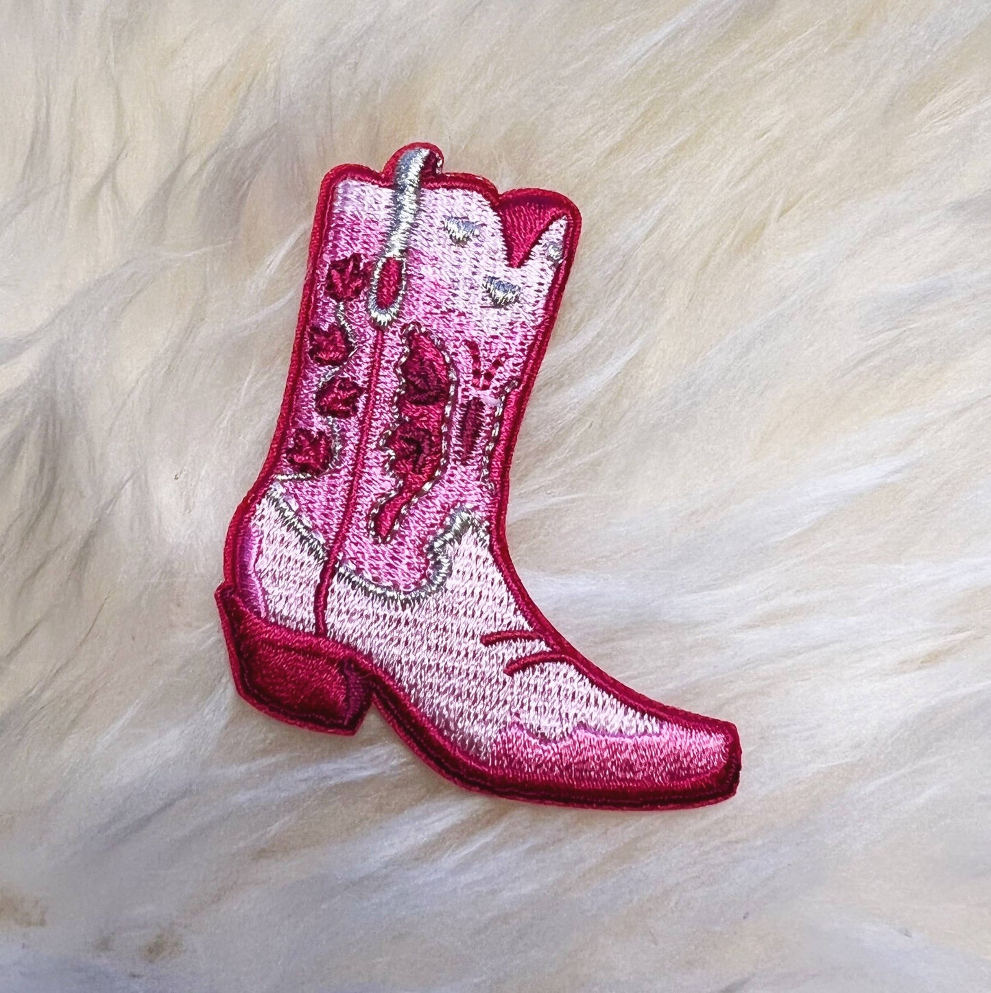 Pink Cowgirl Boot Patch