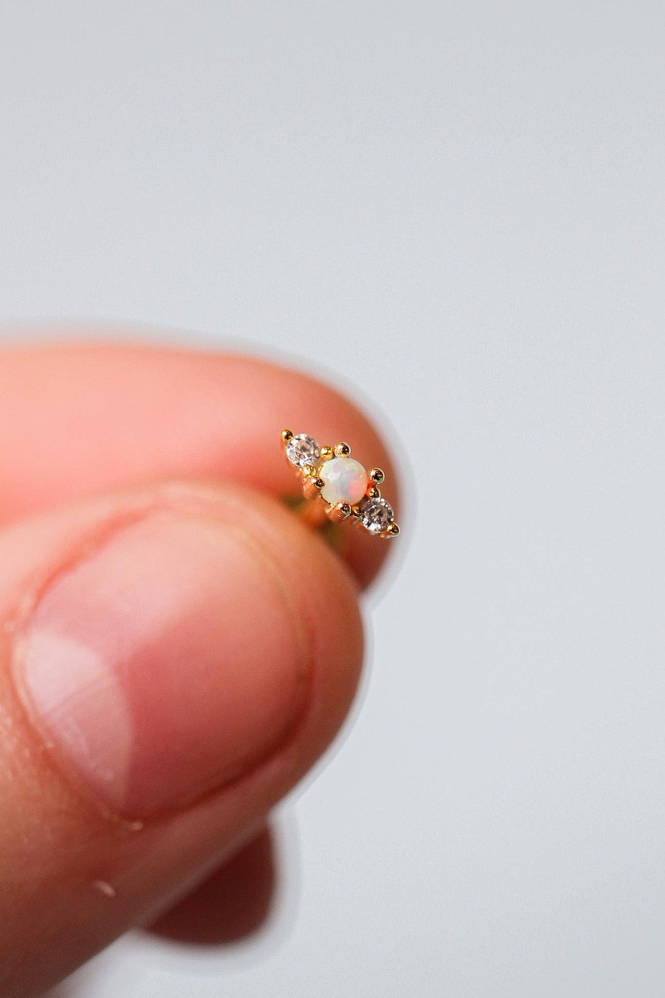 Callie Opal Flat Back Studs 18G