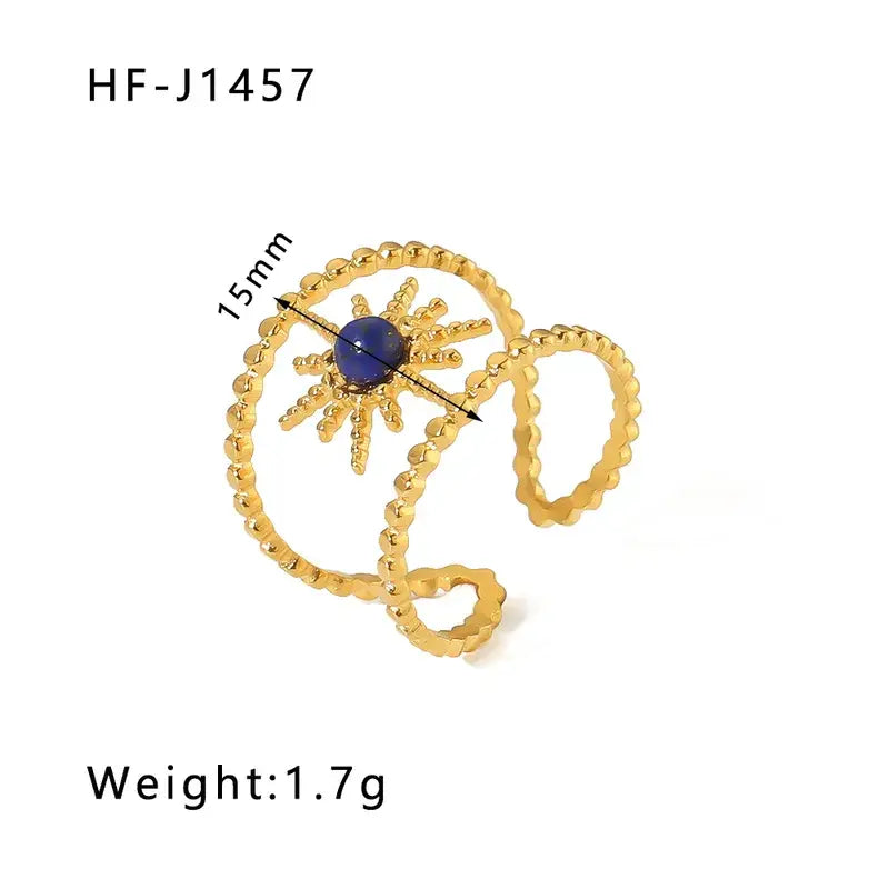18K Plated Ring W/Multiple Stones