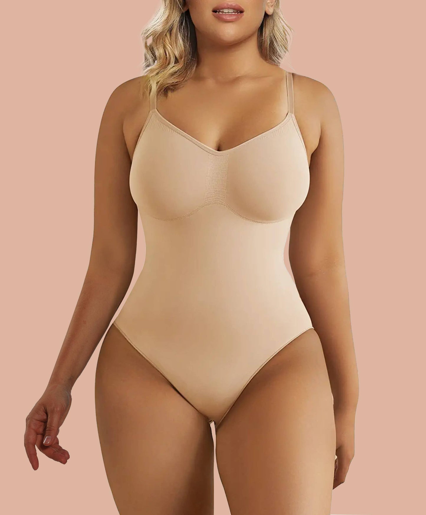SHAPERX Tummy Control Shapewear Seamless Thong Bodysuit
