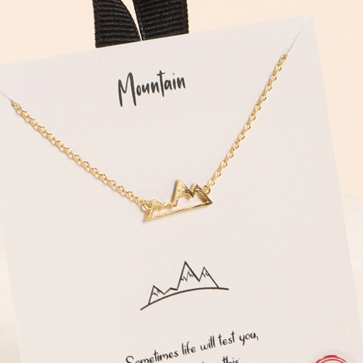 Mountains Charm Gold Dip Short Necklace