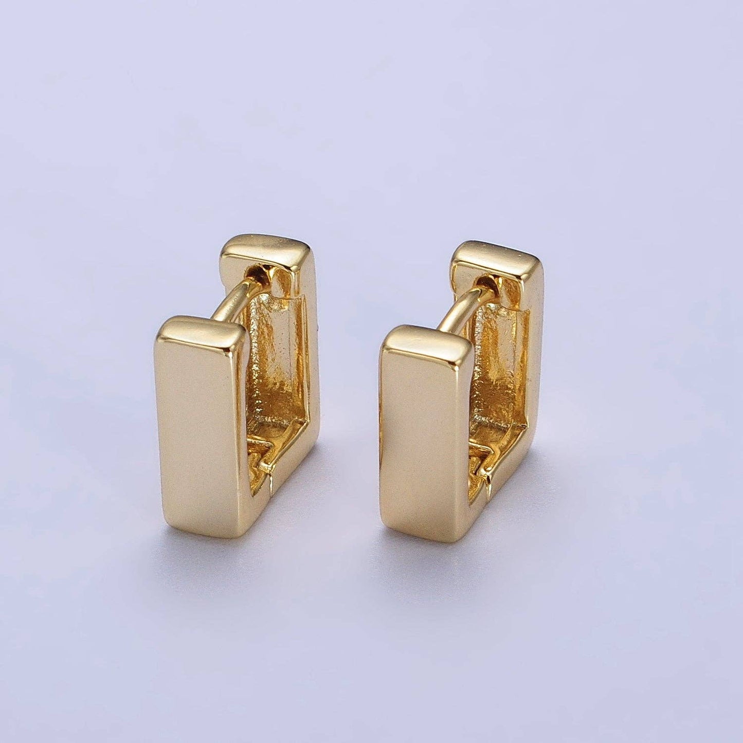 14K Gold Filled 10mm Rectangular Huggies