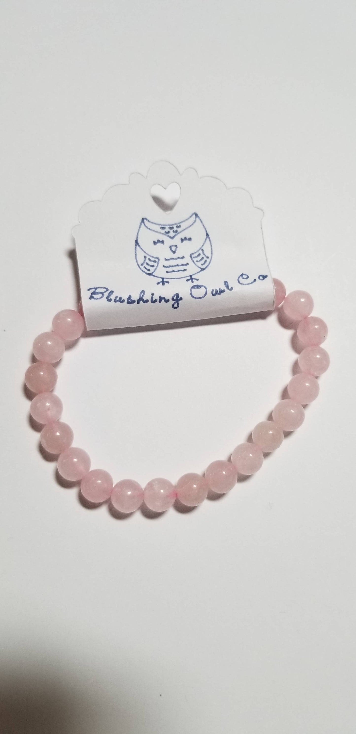 Natural Rose Quarts Stretch Bracelet