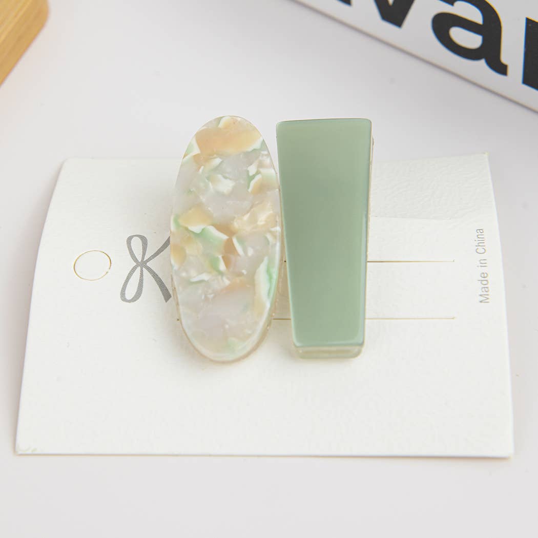 Acetate Cute Shell Hair Clip Set Of 2