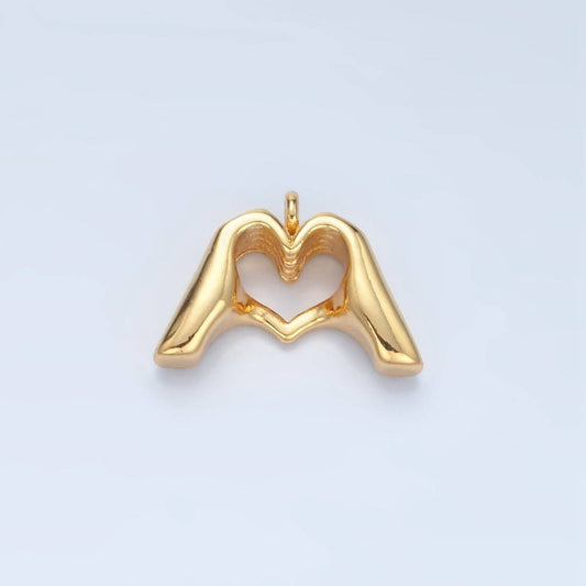 24K Heart Hand Charm- Gold