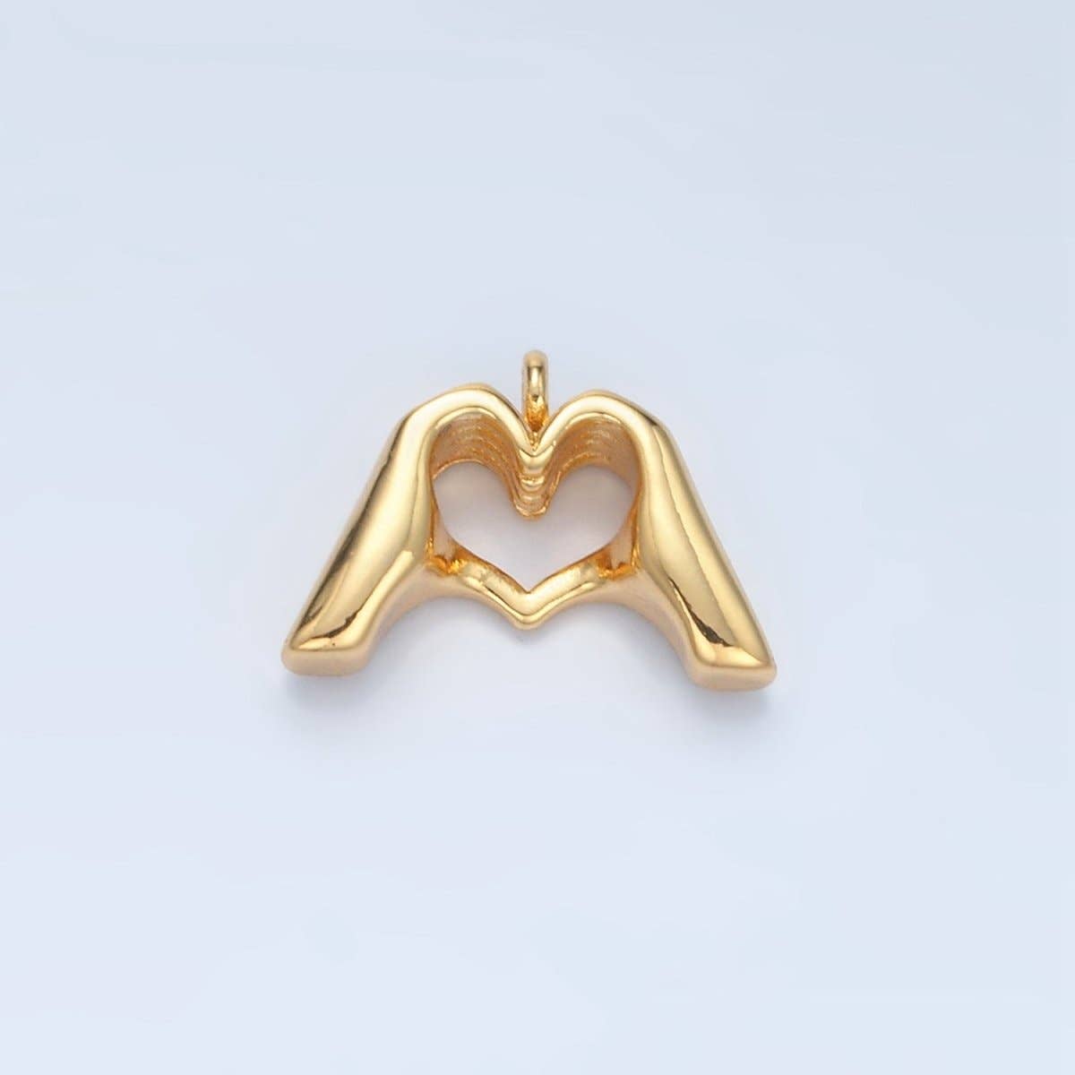 Heart Hand Charm- Silver