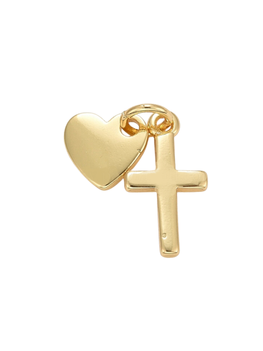 *Cross with Heart Charm