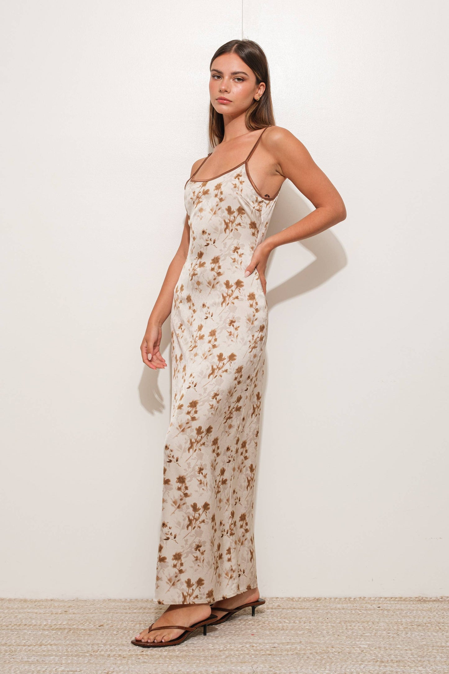 FLORAL SILK MAXI DRESS
