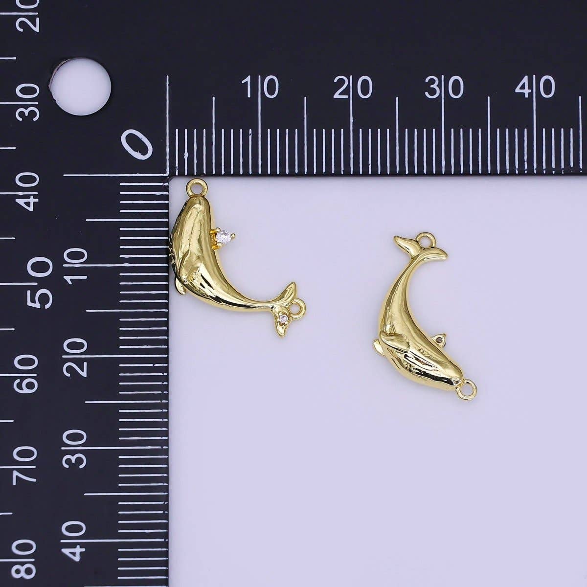 24K Gold Whale Charm