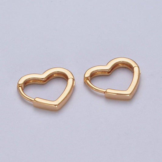 Gold Filled Heart Huggies- 14mm
