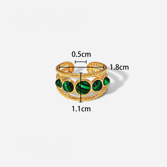 18K Natural Stone Ring- Gr 4