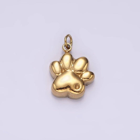 Stainless Steel Pawprint Charm- Gold
