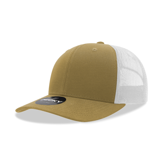 Adult Trucker Hat- Khaki/White