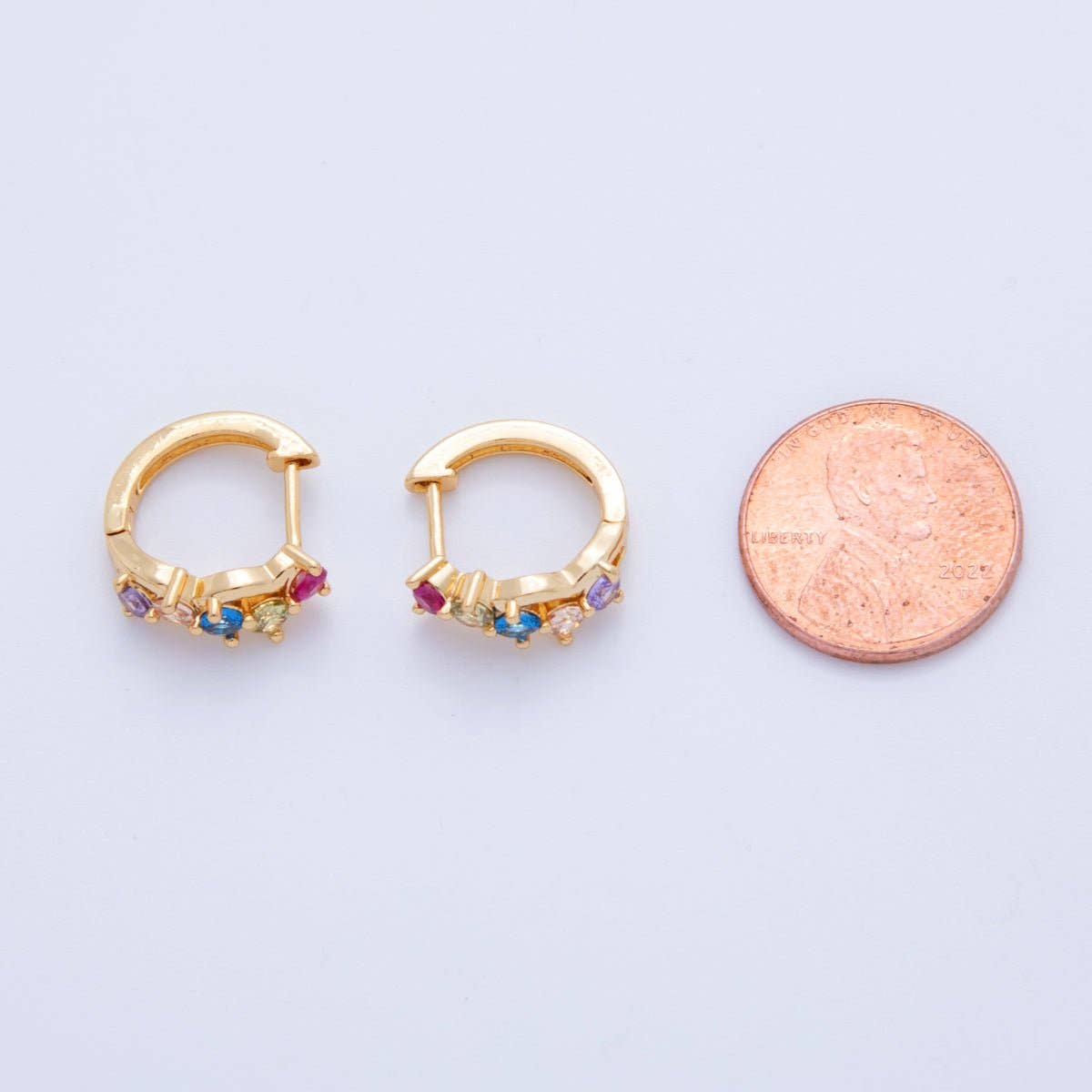Multicolor Cluster Huggie Earrings