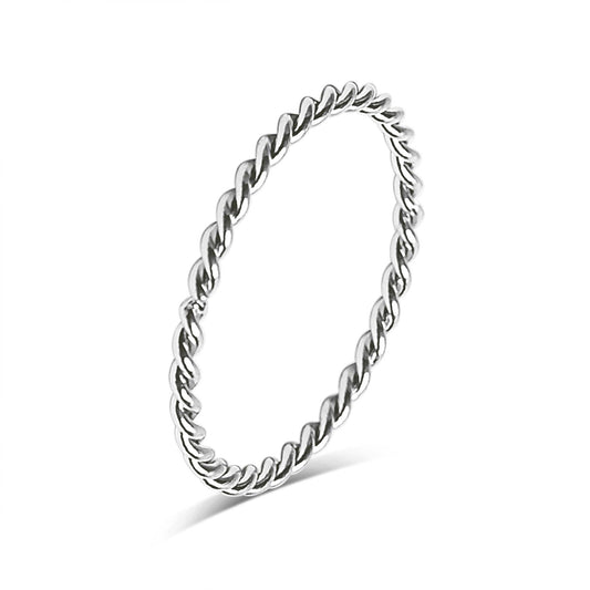 Stainless Steel Braided Stacking Ring