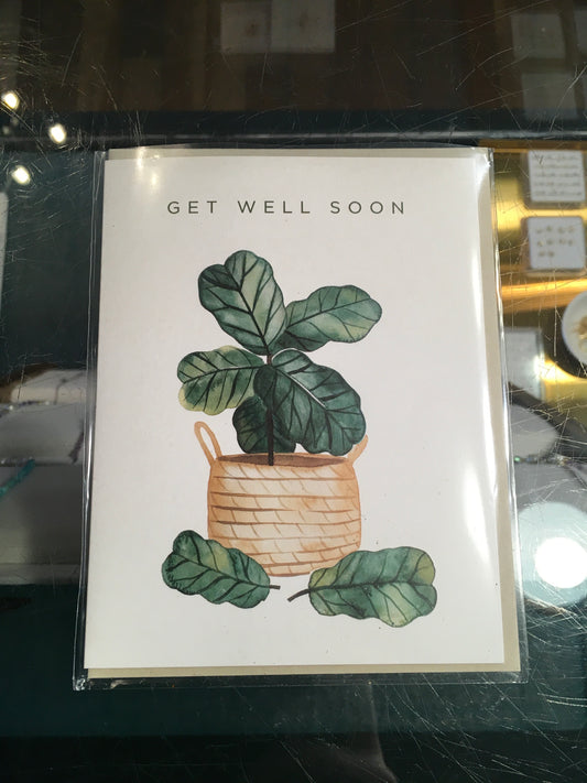 Get well soon plant card