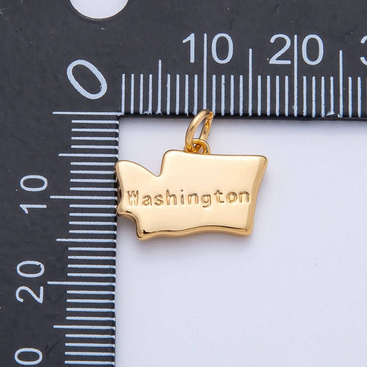 18K Gold Filled Charm Washington