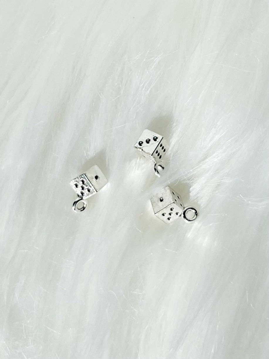 Small Silver Dice Charm