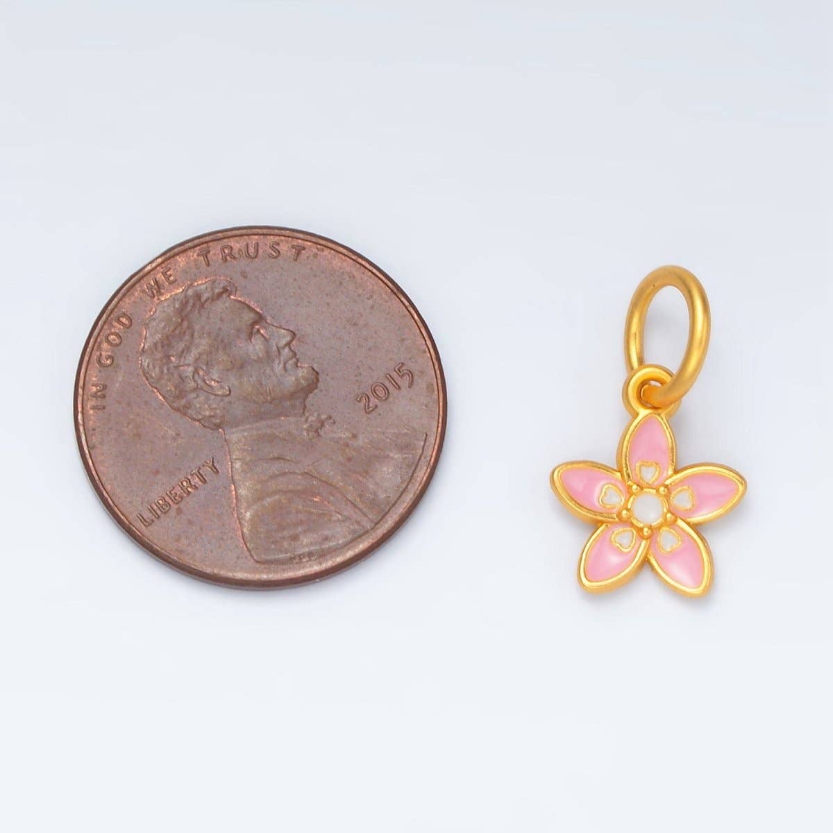 Pink Daisy Flower Charm