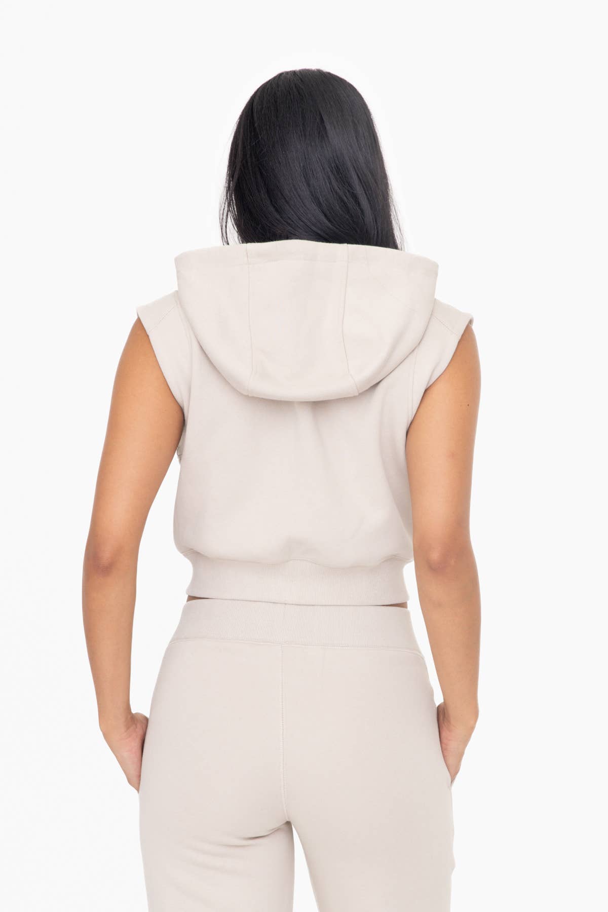Fleece Cropped Hooded Vest