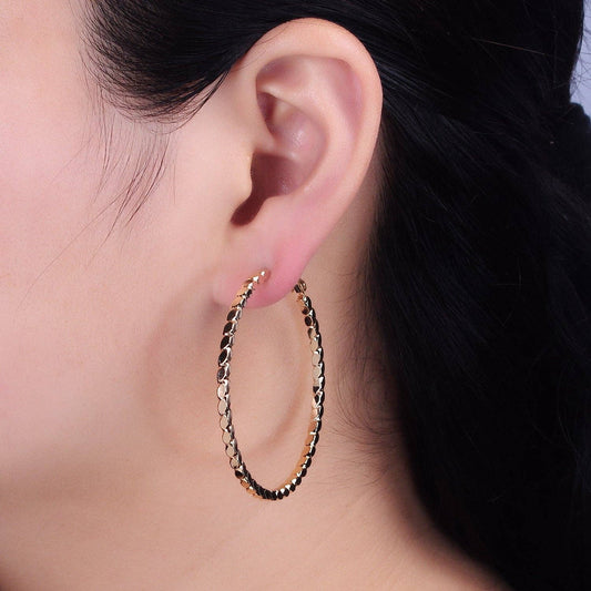 Gold Filled Textured Hinge Hoops