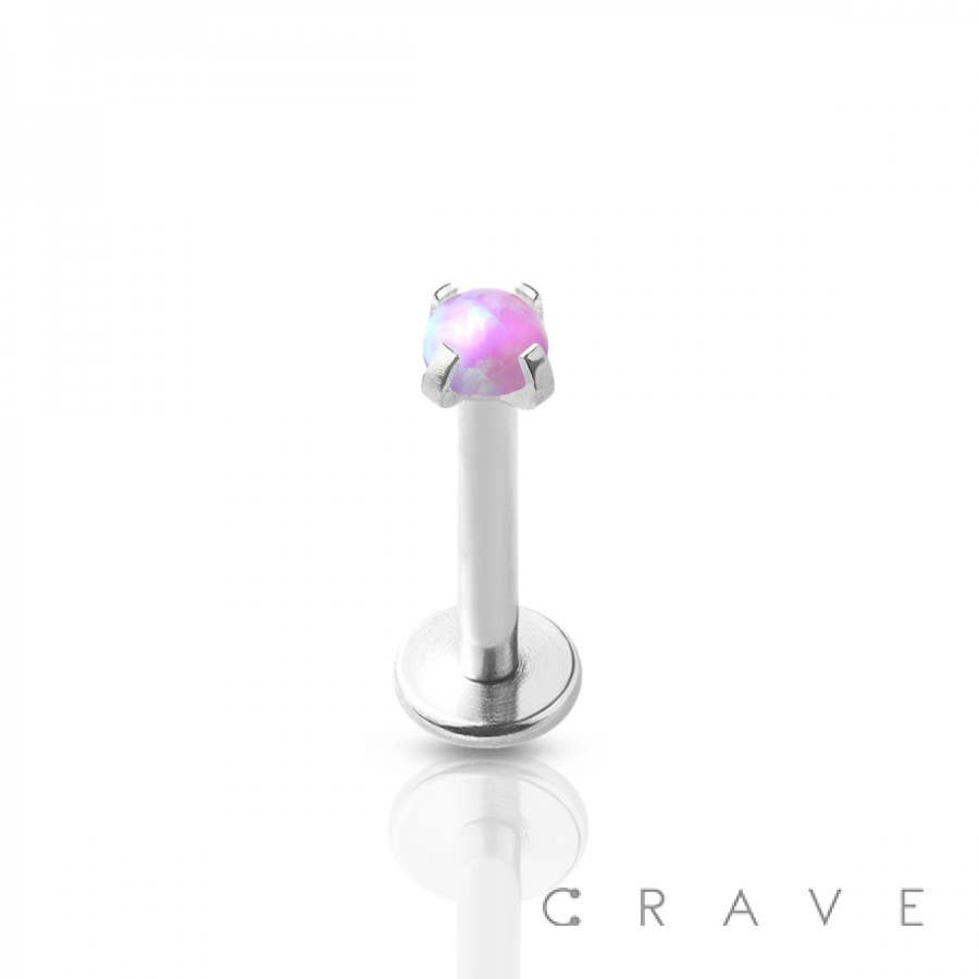 OPAL THREADED LABRET: SS-16GA