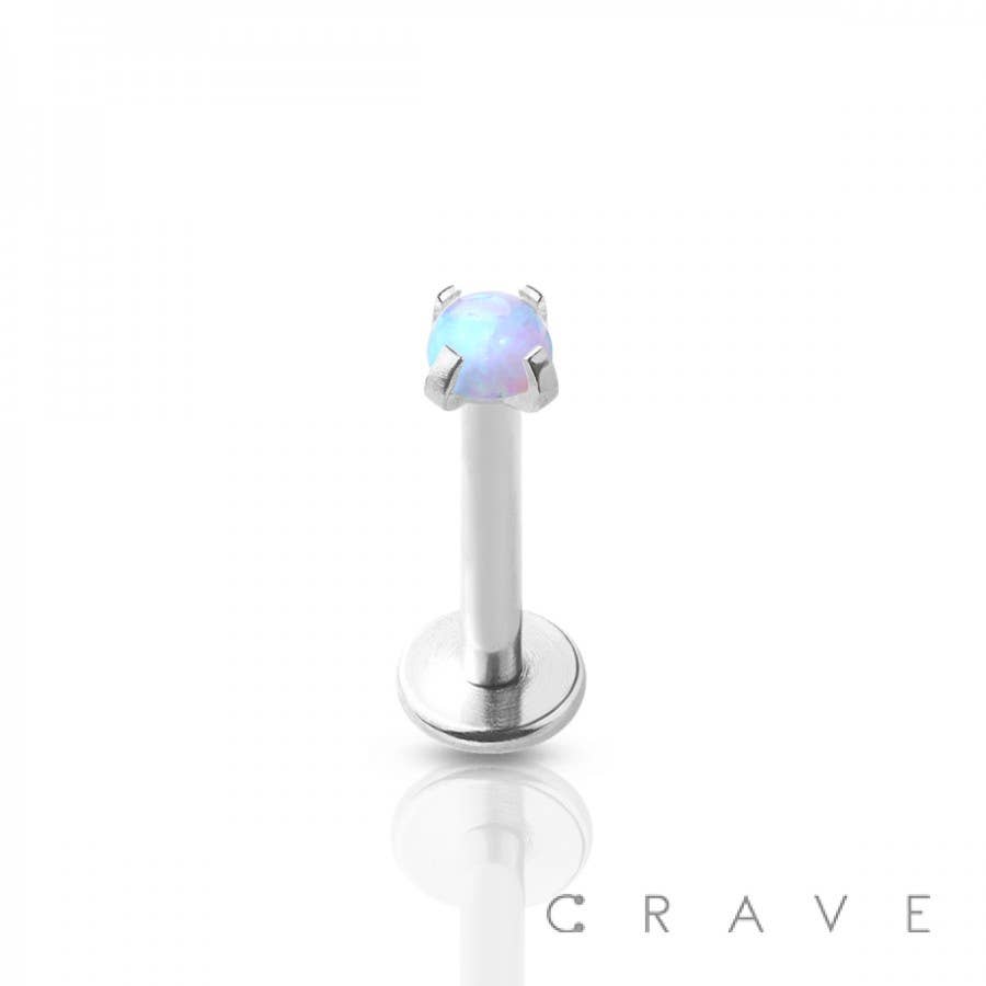 OPAL THREADED LABRET: SS-16GA