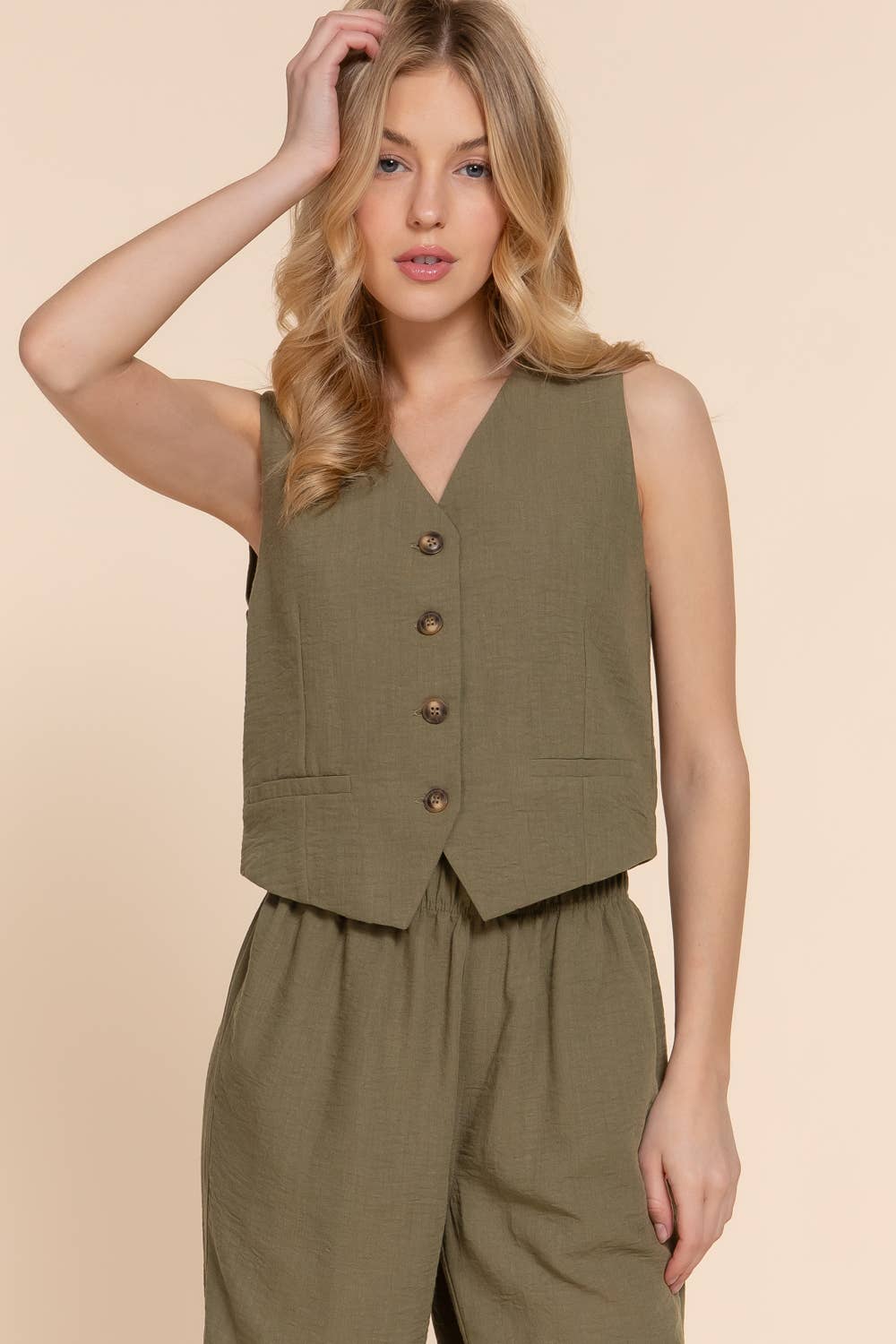 Linen Effect Vest