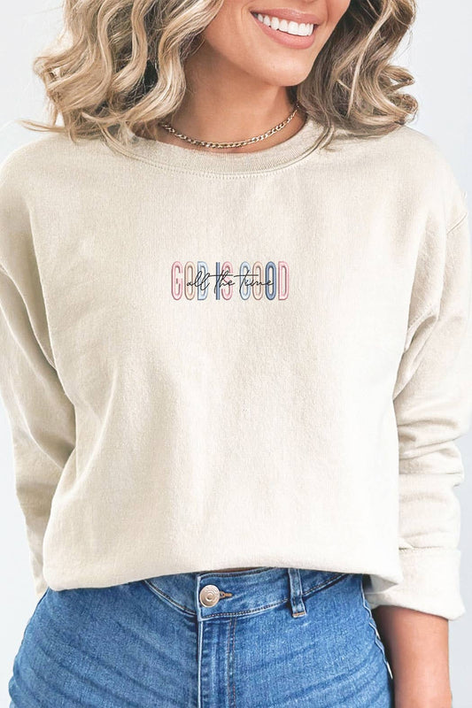 God Is Good Embroidered Sweatshirt