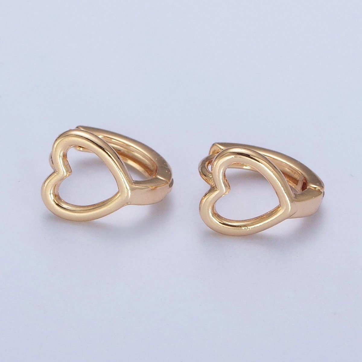 Heart Huggie Hoops