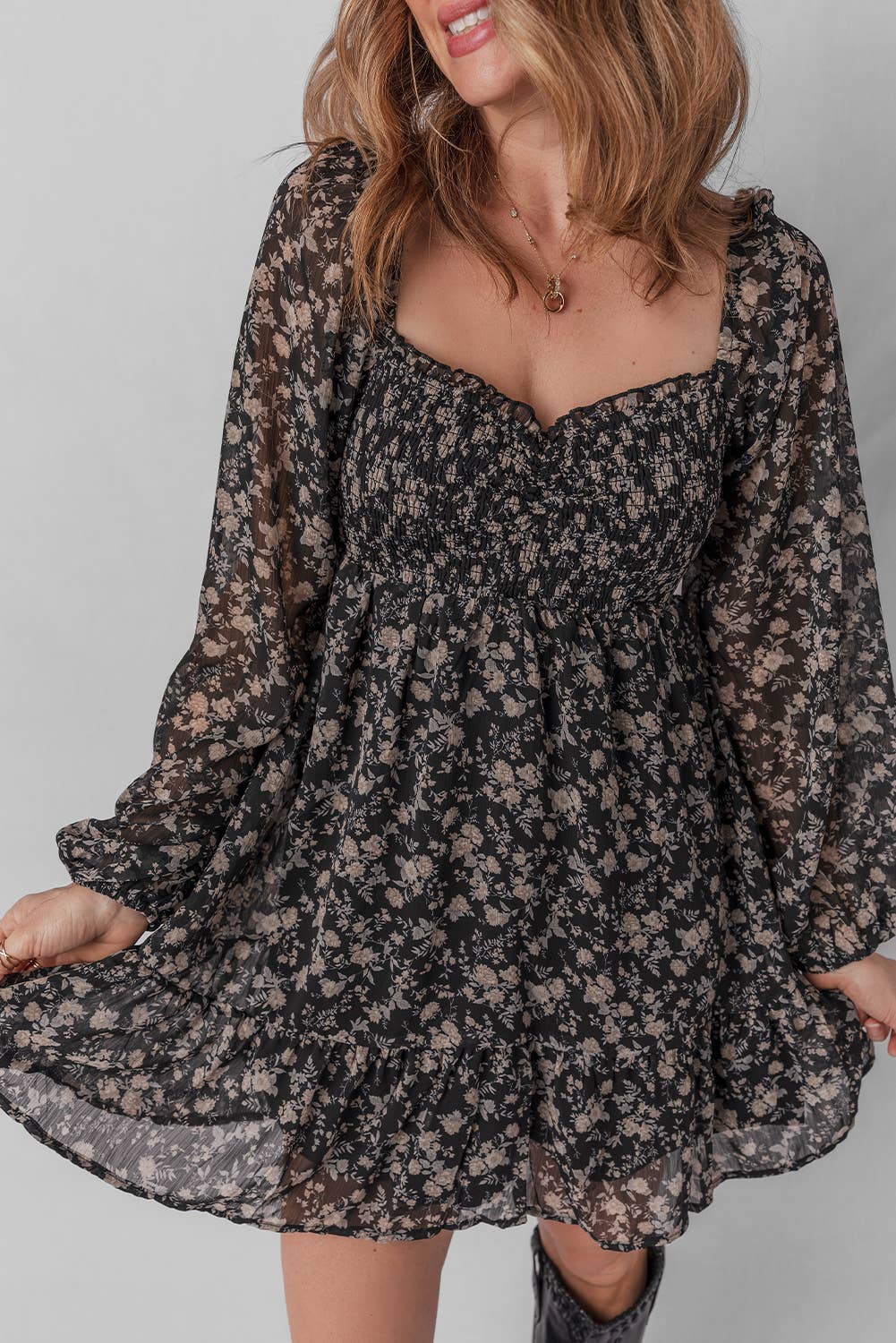 Floral Long Sleeve Dress