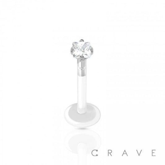 FLAT BIO FLEX LABRET SS/CLEAR-16GA