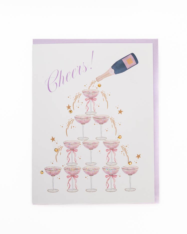 'Champagne Cheers' Congratulations Greeting Card