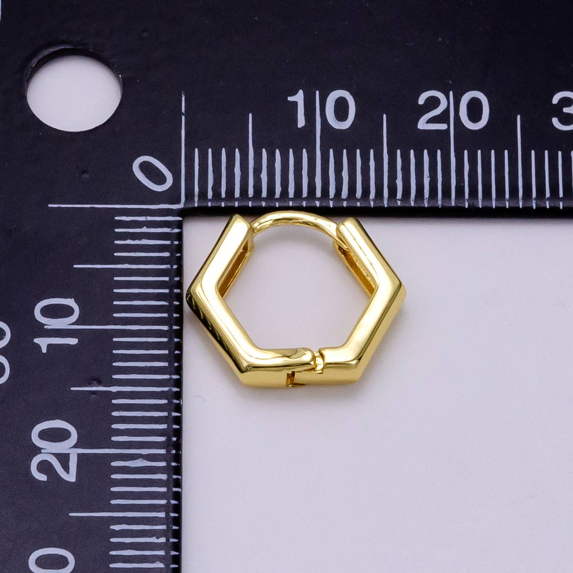 Hexagon Huggie Earrings