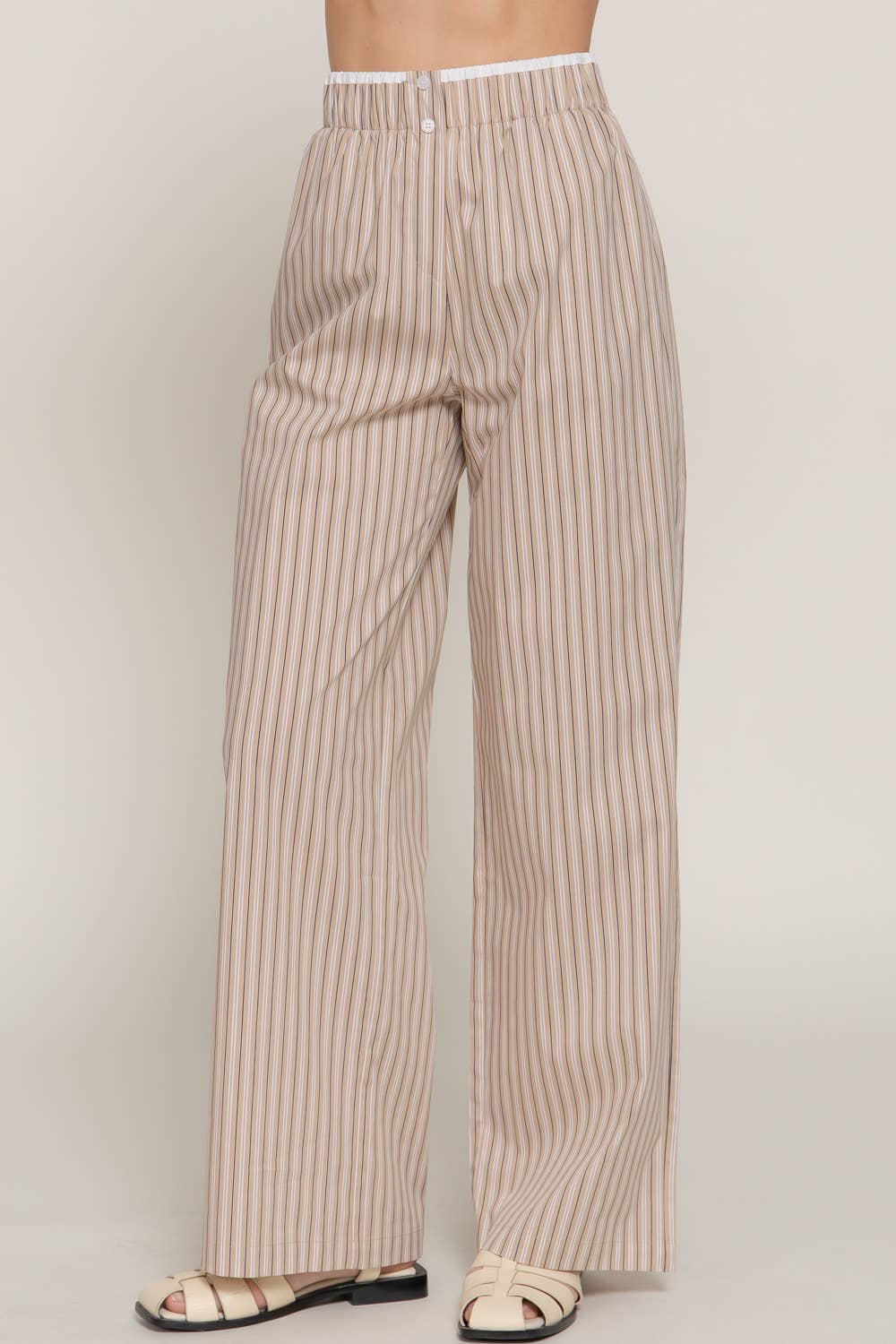 Contrast Boxer Straight Pants