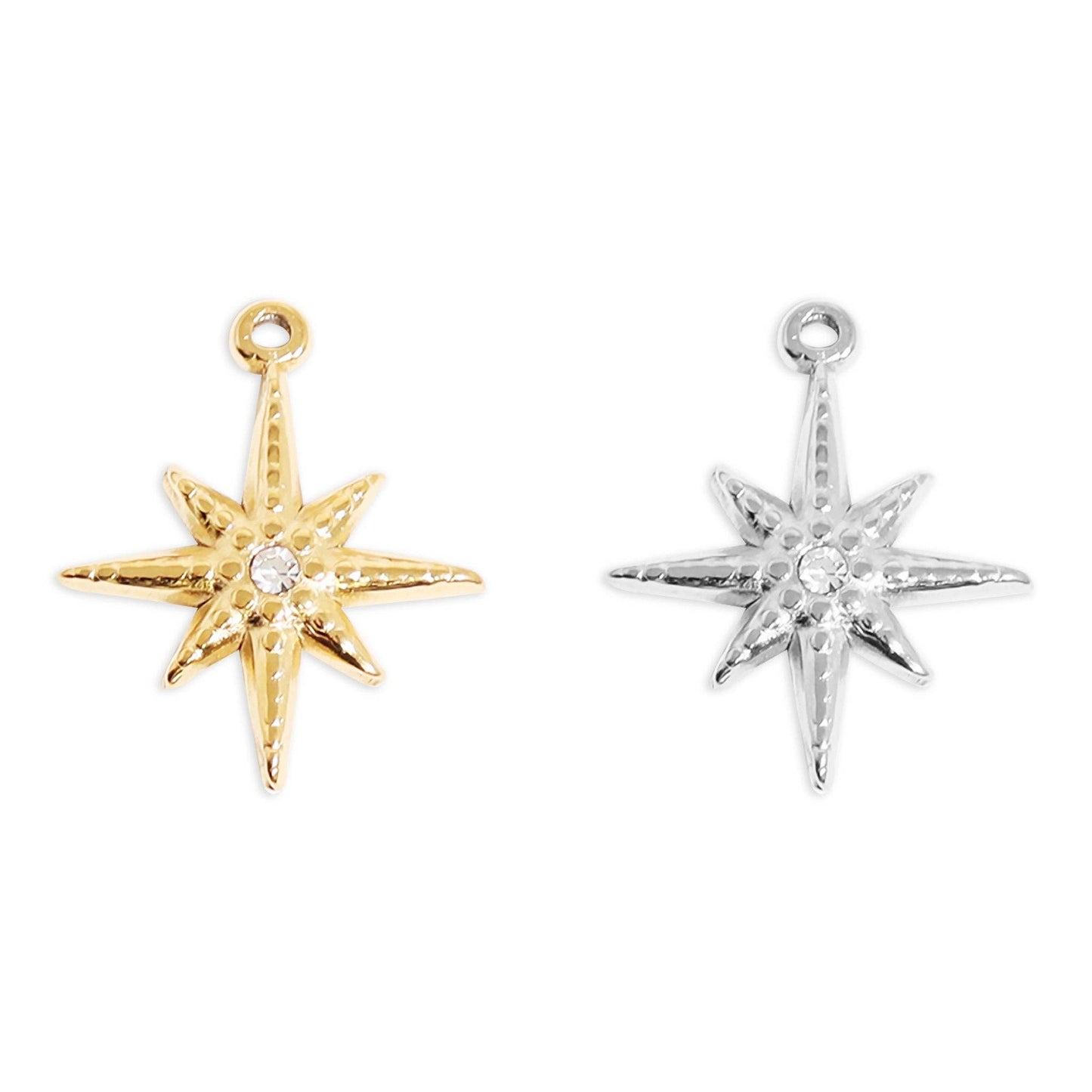 Compass Star Charm: Stainless