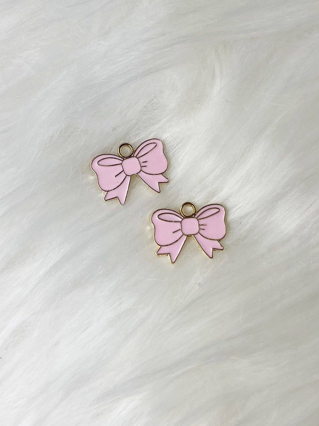 Pink Gold Bow Charm