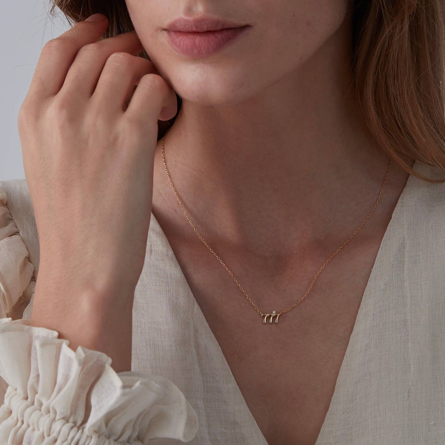 Dainty Angel Number Necklace Sterling Silver 111