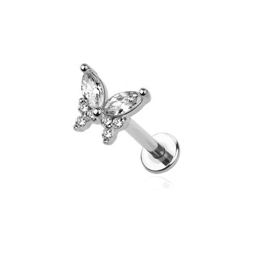 BUTTERFLY THREADED LABRET: SS-16G