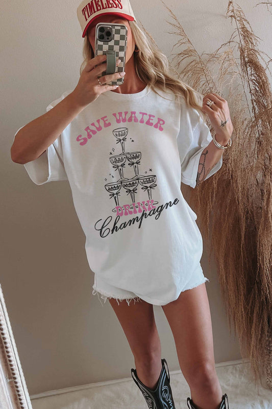 DRINK CHAMPAGNE OVERSIZED TEE