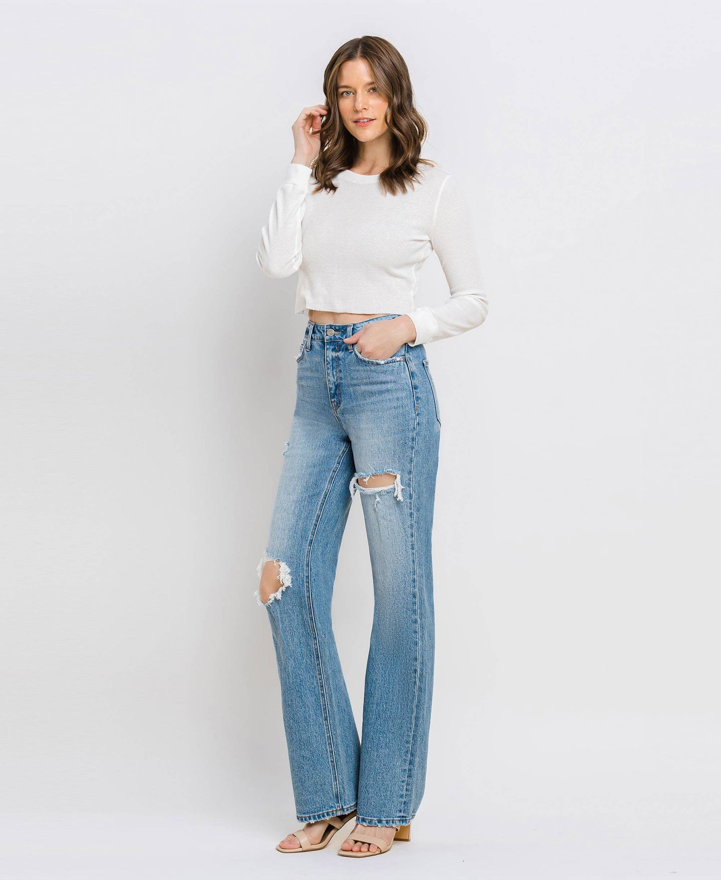 JOSIE DISTRESSED STRAIGHT JEANS